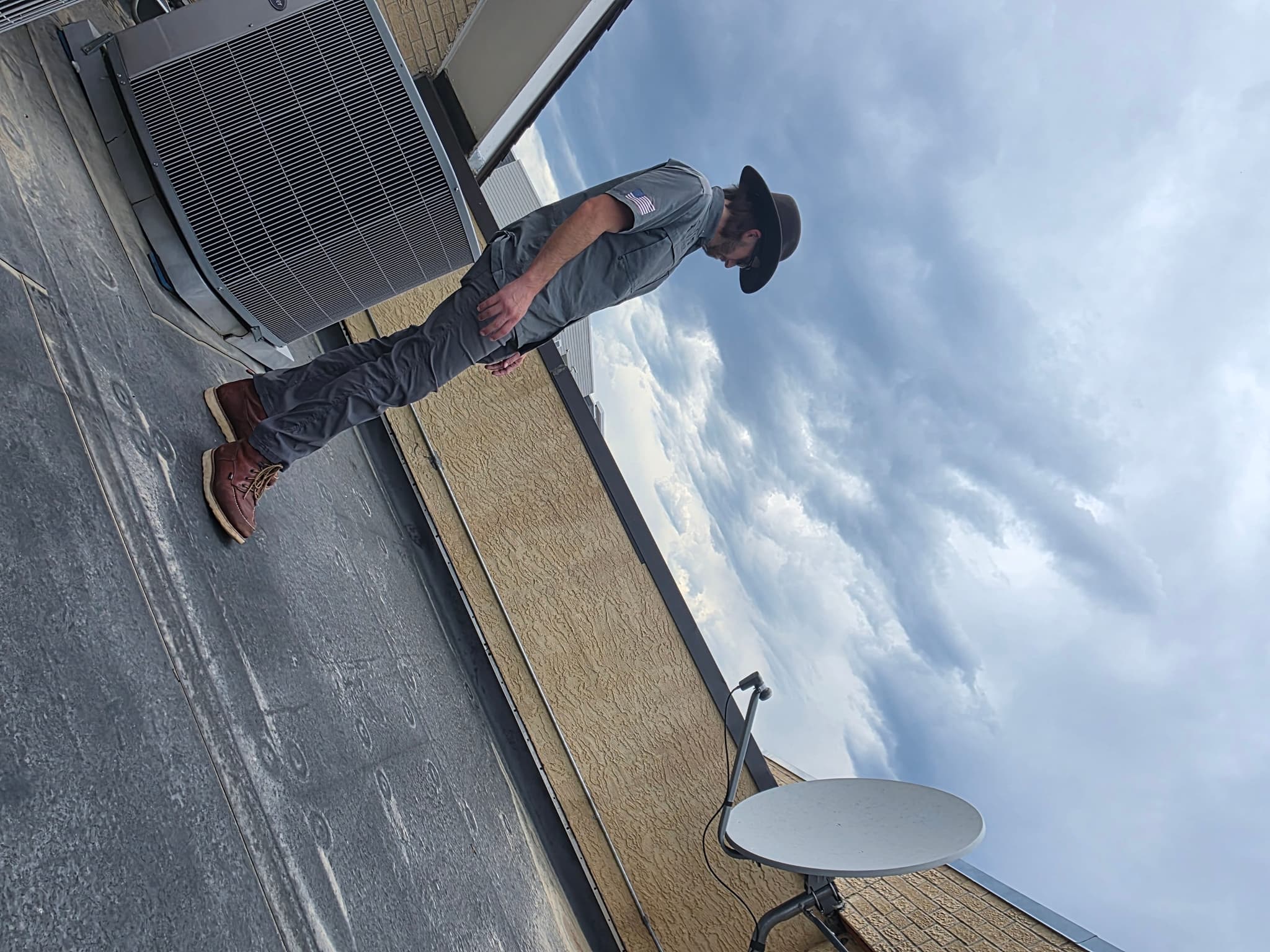 Flat roofing work