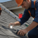 man repairing roof