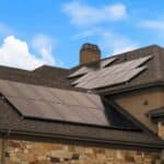 Roof with solar panels