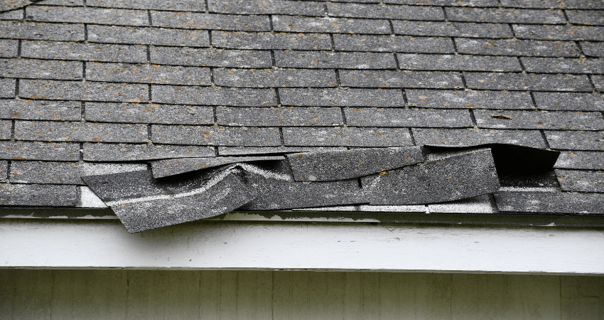 Wind damage to roof